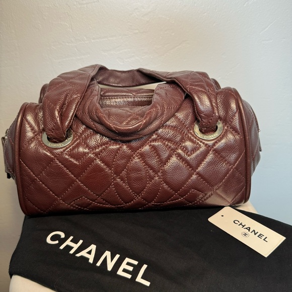 Chanel Caviar Quilted Classic Bowler in Bordeaux - Picture 2 of 9